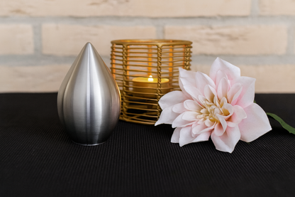 Mini Traandruppel Urn van RVS – 50 x 80 mm – Voor Binnen & Buiten