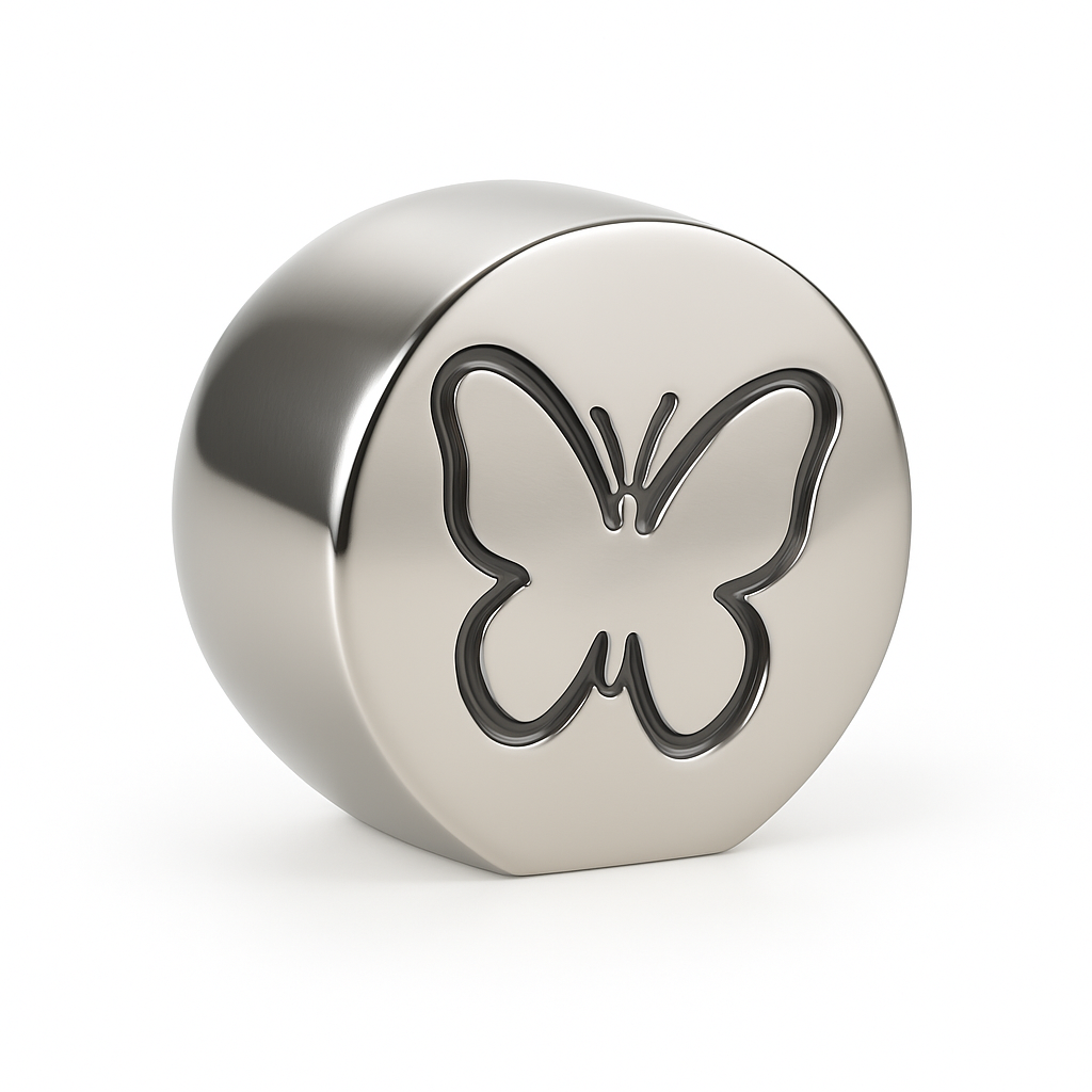 Mini Urn Vlindervorm – Roestvrij Staal (RVS) – 60 x 40 mm